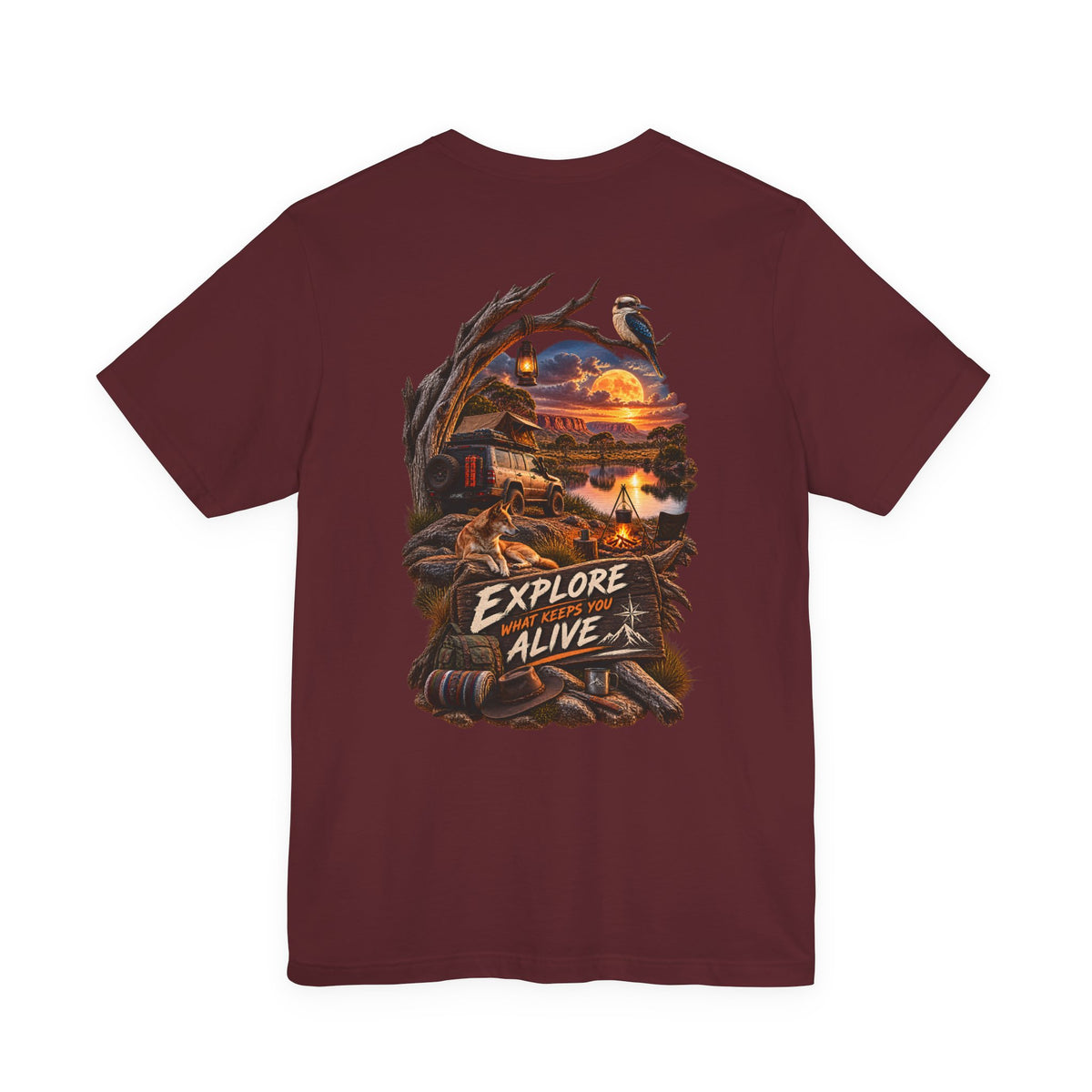 Explore Alive Adventure T-Shirt — Outdoor Camping Sunset Graphic Tee