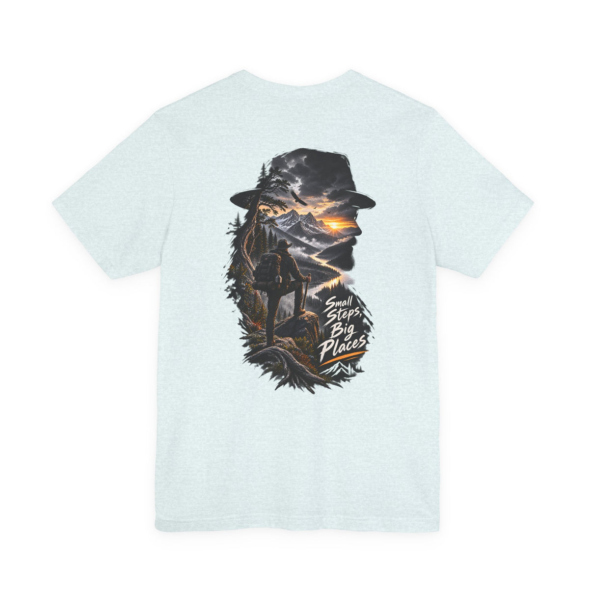 Adventure Hiker Tee — 'Small Steps, Big Places' Mountain Silhouette