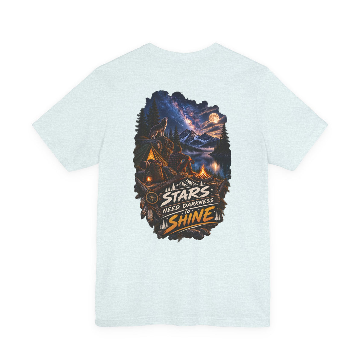 Camping Night Sky T-Shirt — "The Stars Need Darkness to Shine" Graphic Tee