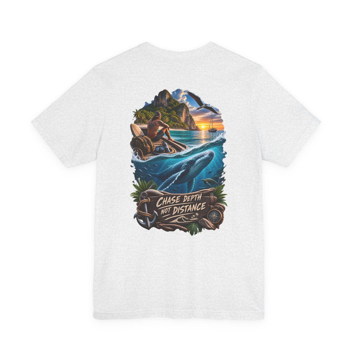 T-Shirt — 'Chase Depth Not Distance' Ocean Whale Adventure Tee