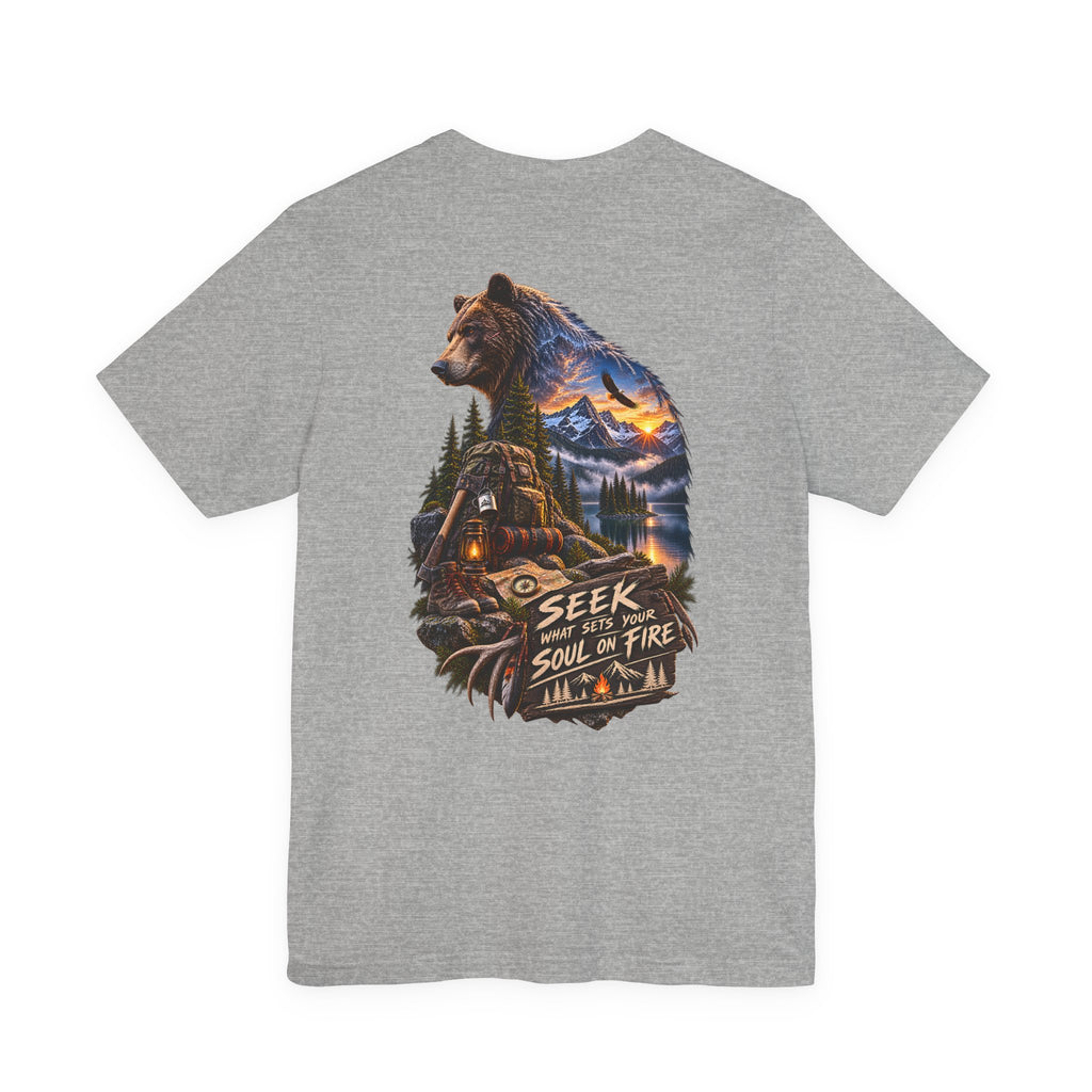 Bear Wilderness Tee — "Seek with the Soul on Fire" Outdoor Adventure T-Shirt