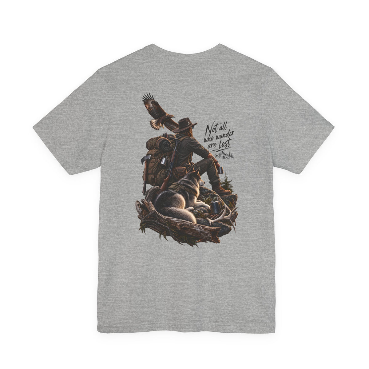 Western Adventure Graphic Tee — "Not all who wander are lost" Back Print
