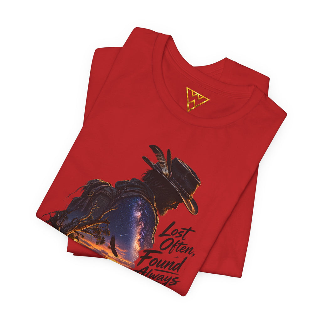 T‑Shirt — Western Sunset Cowboy 'Lost Often, Found Always' Graphic Tee