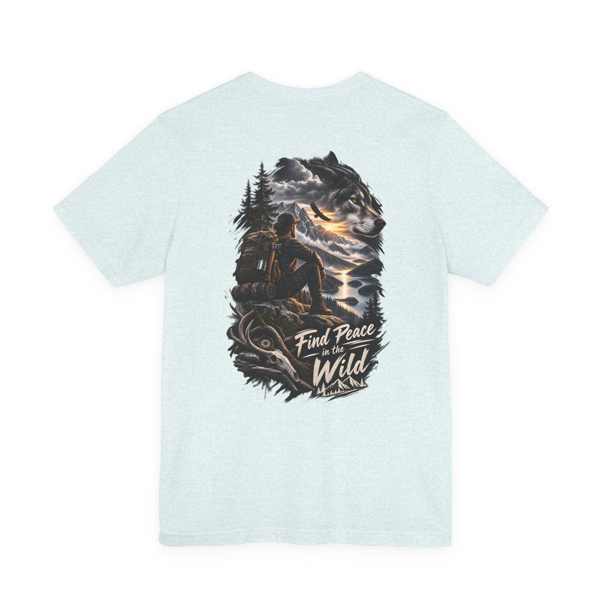 Adventure Tee — "Find Peace in the Wild" Hiking Graphic T-Shirt