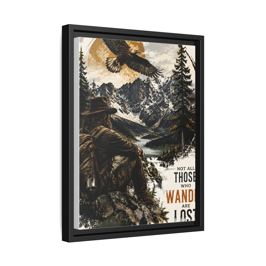 Wander Not Lost Eagle Mountain Canvas Print — Framed Matte Wall Art