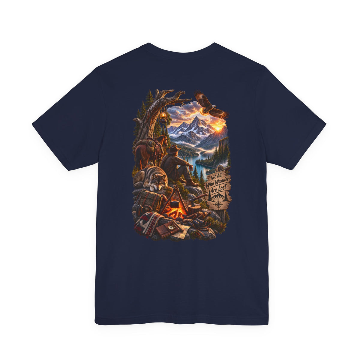 Camping Adventure T-Shirt — Mountain Campfire Scene