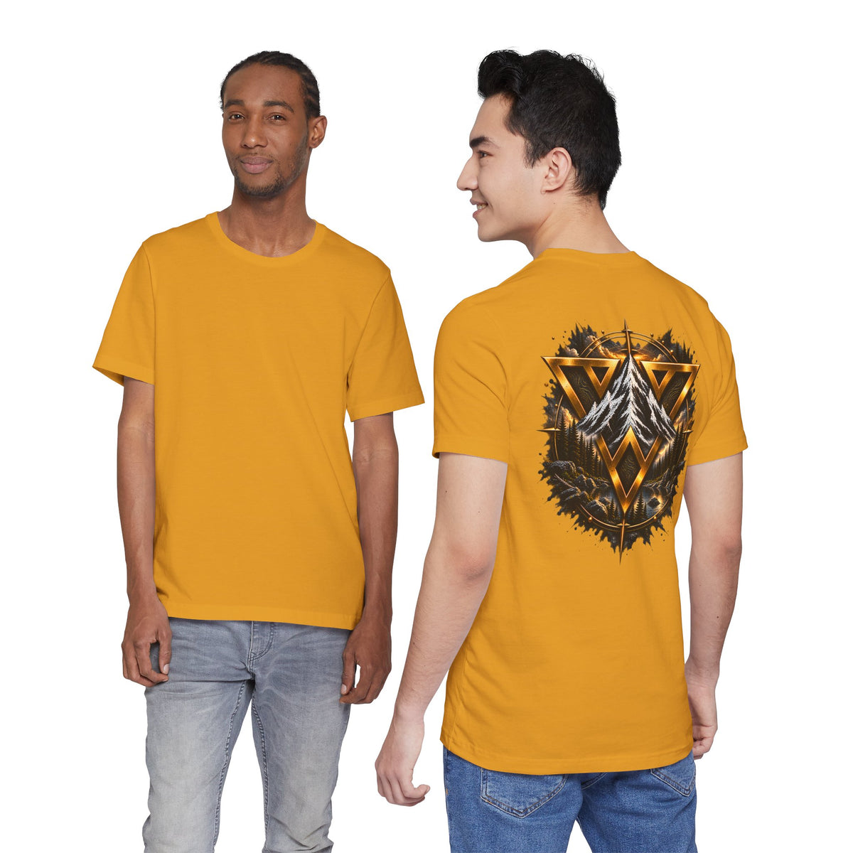 Mountain Valknut Tee — Norse Triangle Wilderness Graphic T-Shirt