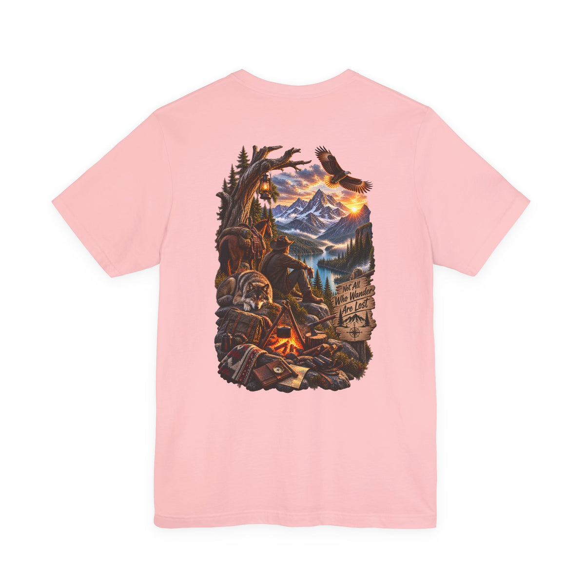 Camping Adventure T-Shirt — Mountain Campfire Scene