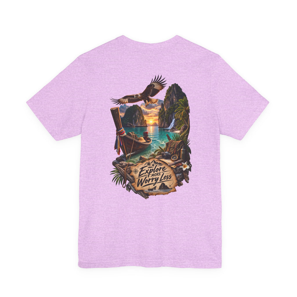T-shirt Explore More Scenic — T-shirt à motif de voyage « Explore Worry Less »
