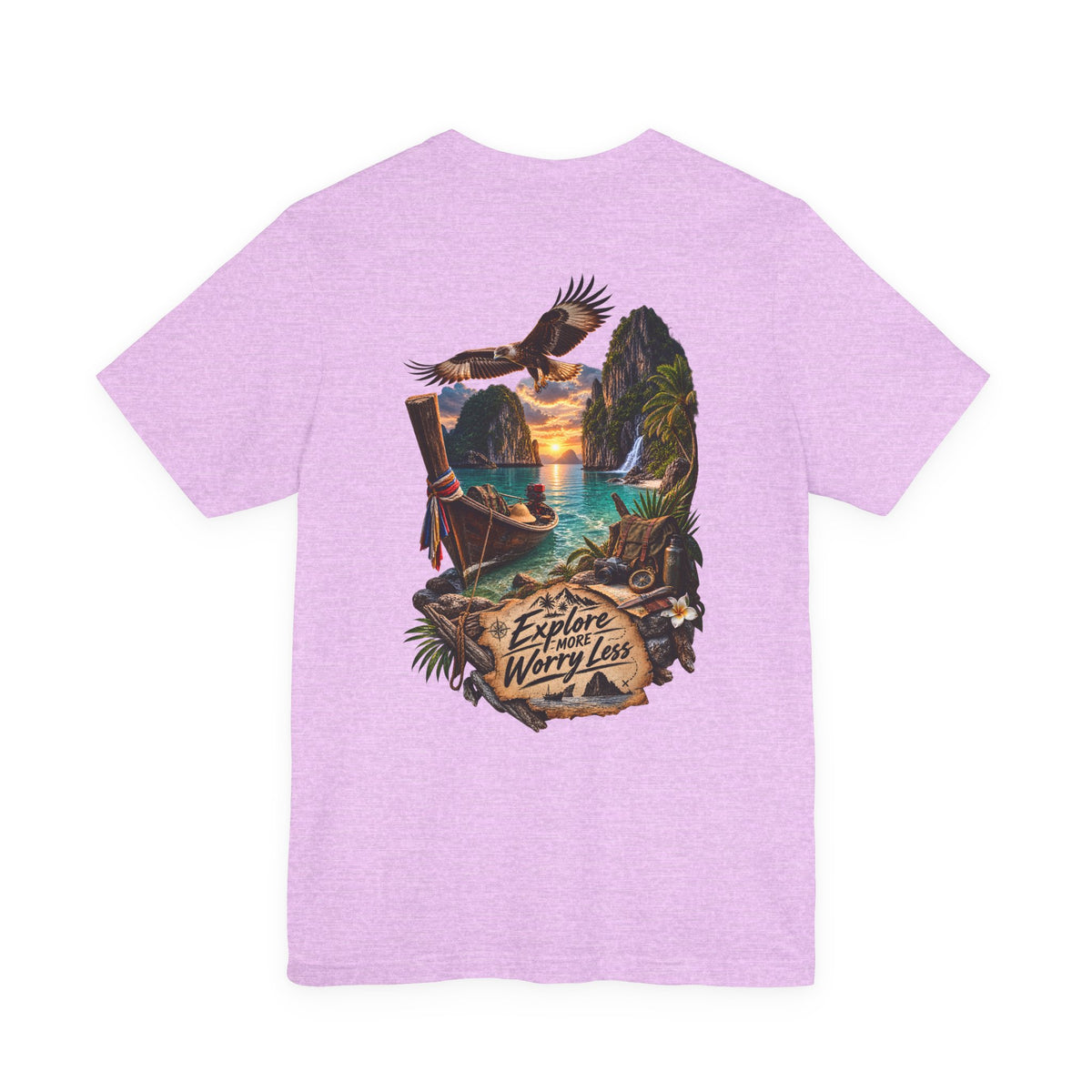 Explore More Scenic Tee — "Explore Worry Less" Travel Graphic T-Shirt