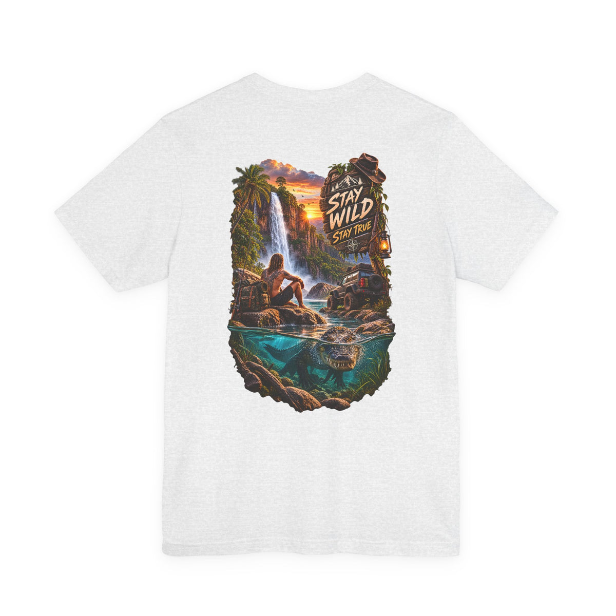 Adventure Graphic Tee — "Stay Wild" Waterfall Outdoor T-Shirt