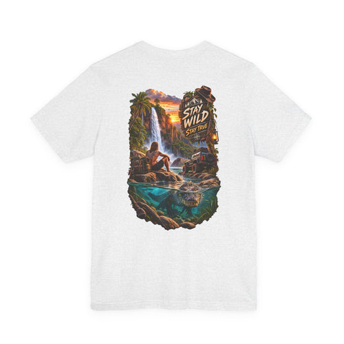 Adventure Graphic Tee — "Stay Wild" Waterfall Outdoor T-Shirt