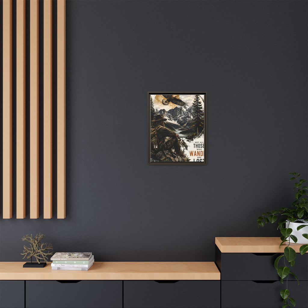 Wander Not Lost Eagle Mountain Canvas Print — Framed Matte Wall Art