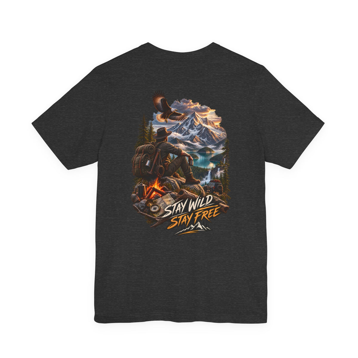 Stay Wild Stay Free Mountain Tee — Adventure Nature Graphic T-Shirt