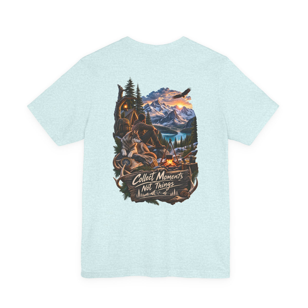 Adventure T-Shirt — "Collect Moments Not Things" Backprint