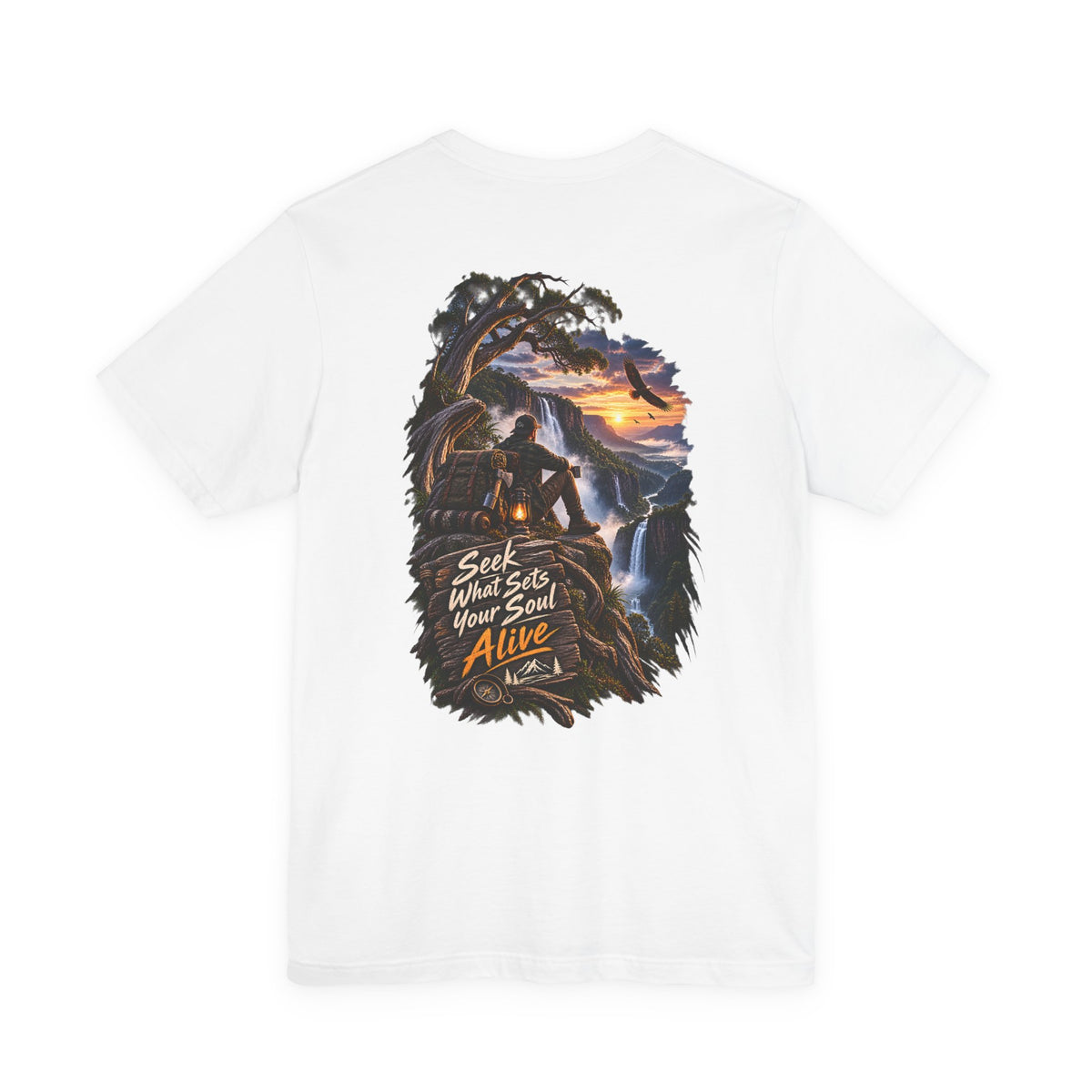 Adventure Graphic Tee — "Seek What Sets Your Soul Alive" Nature Hiking T‑Shirt