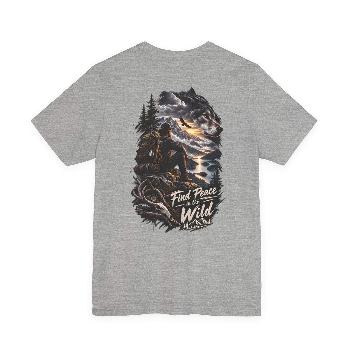 Adventure Tee — "Find Peace in the Wild" Hiking Graphic T-Shirt