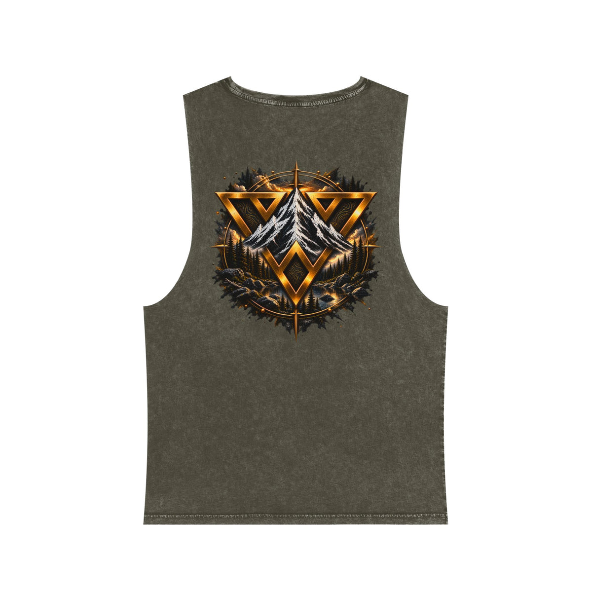 Wild Vecman logo - Compass Tank Top — Vintage Stonewash Adventure Graphic