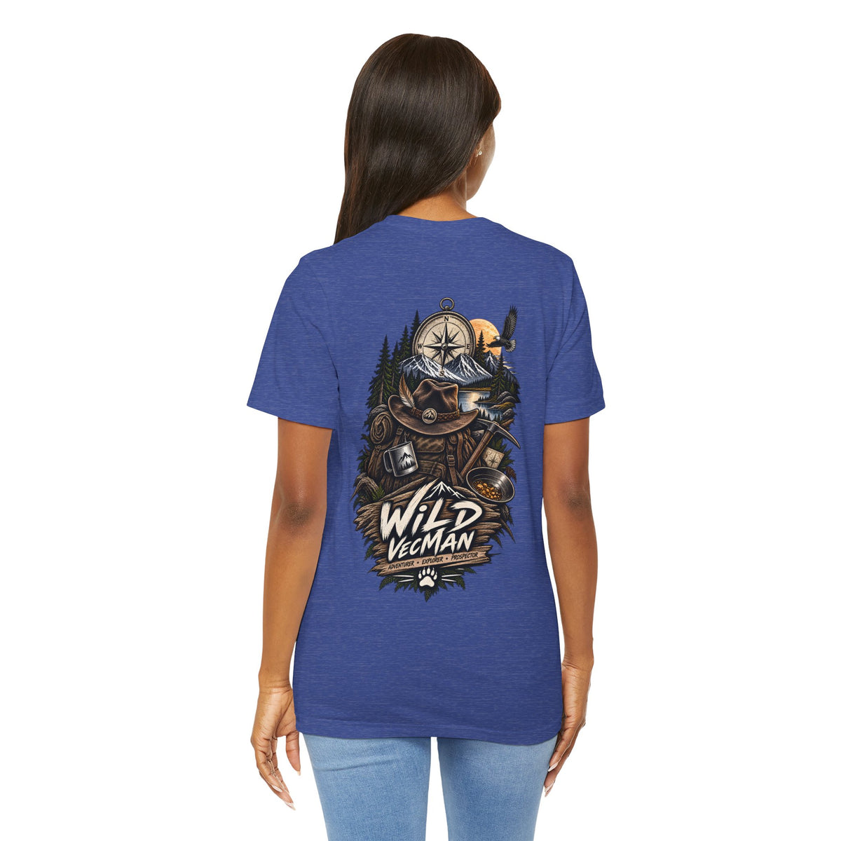 Wild Vegman Adventure T-Shirt — Outdoorsy Compass & Forest Graphic Tee