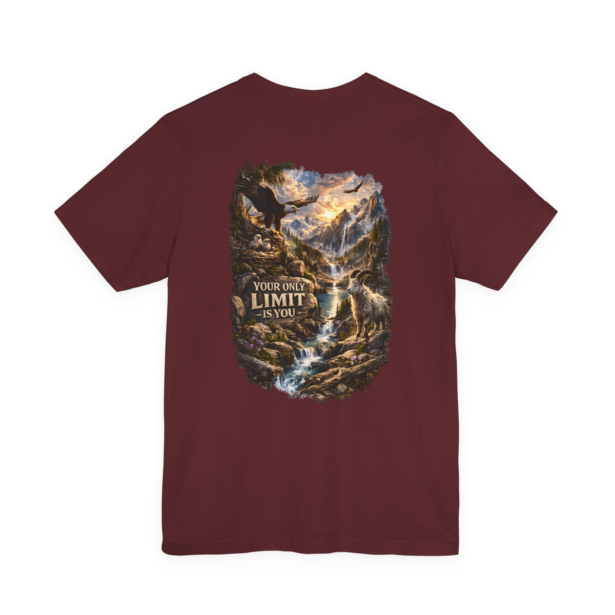 Inspirational Eagle Nature Tee - "Your Only Limit is You" Back Print