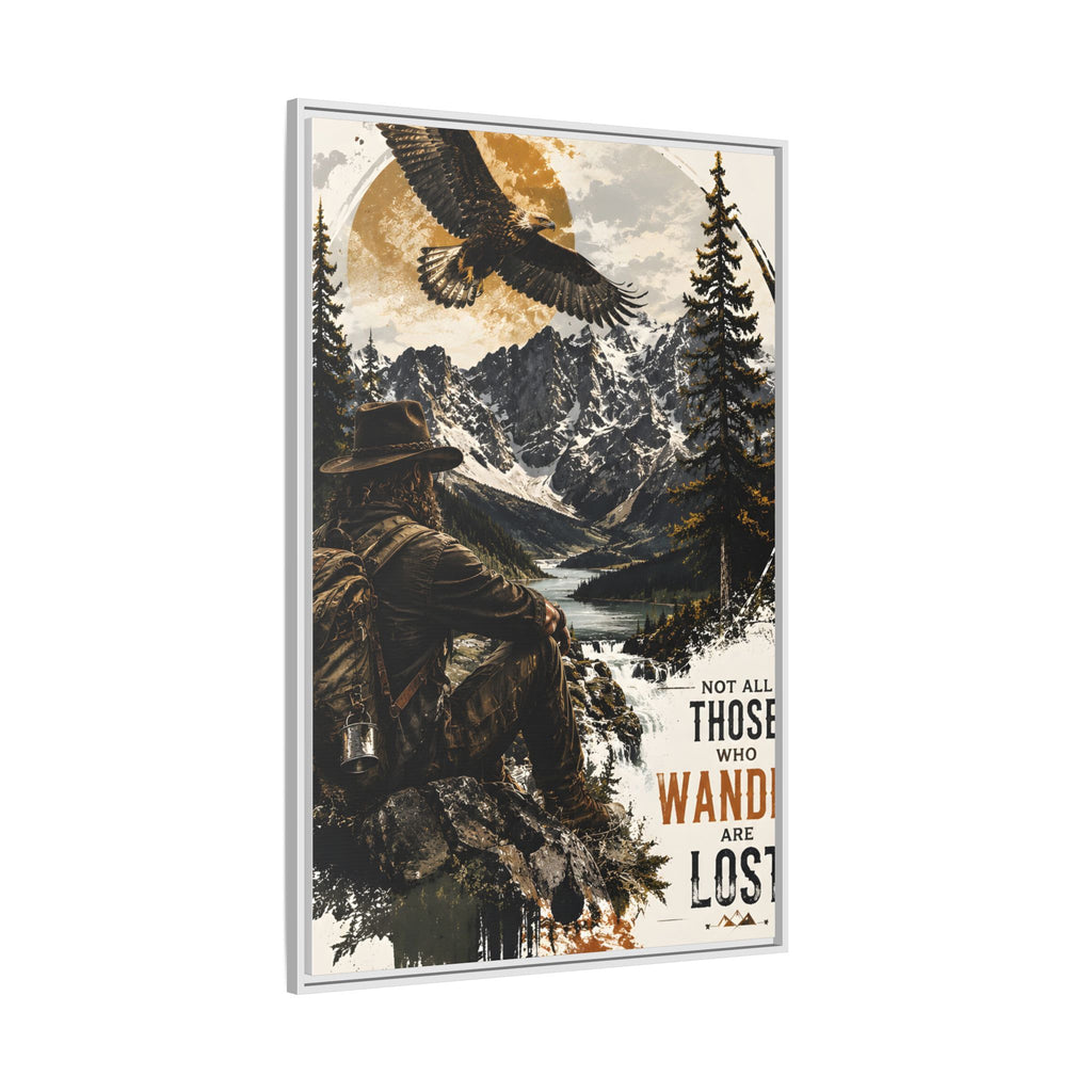 Wander Not Lost Eagle Mountain Canvas Print — Framed Matte Wall Art