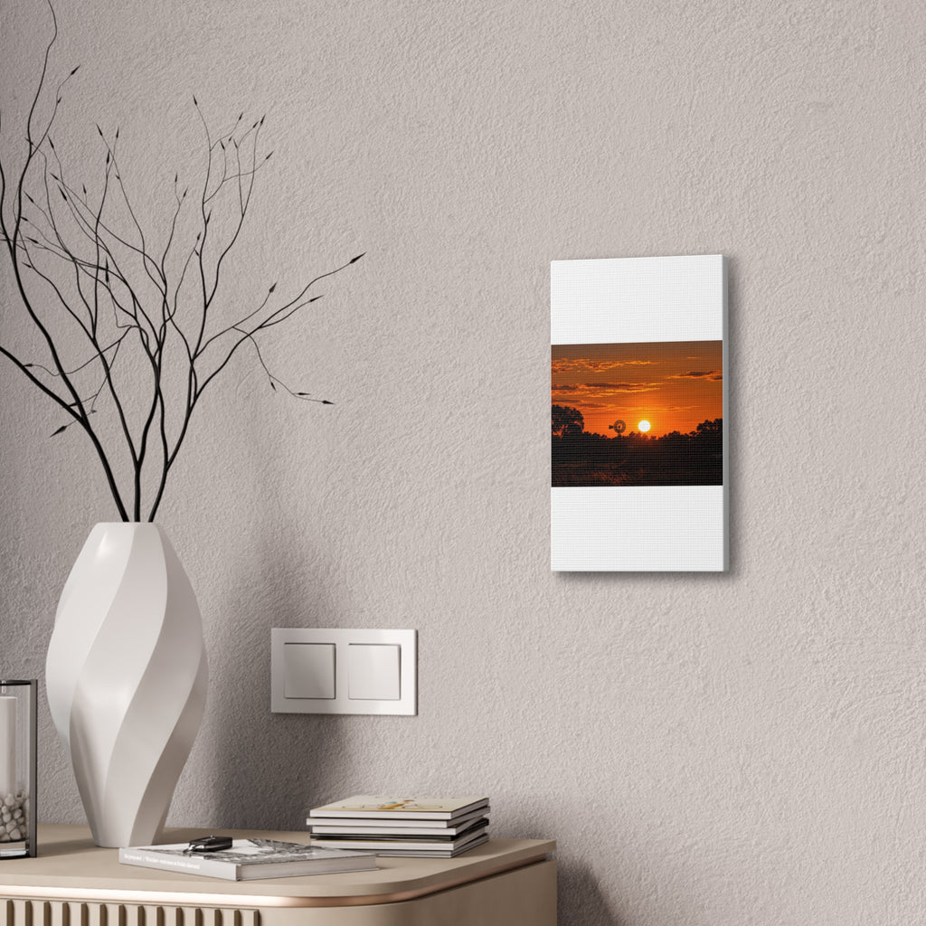 Sunset Windmill Canvas Print — Rural Farmhouse Wall Art