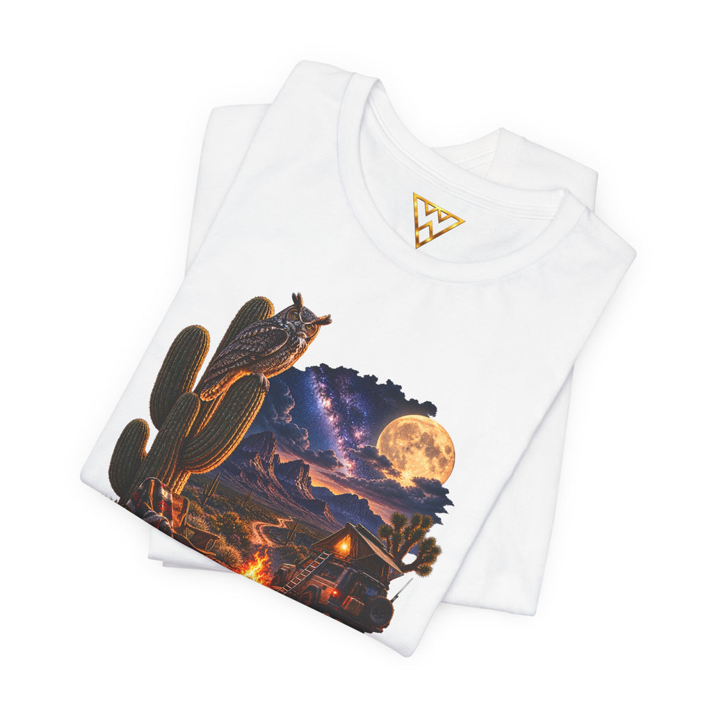 Campfire Desert Graphic Tee — "Seek What Sets Your Soul Alive"
