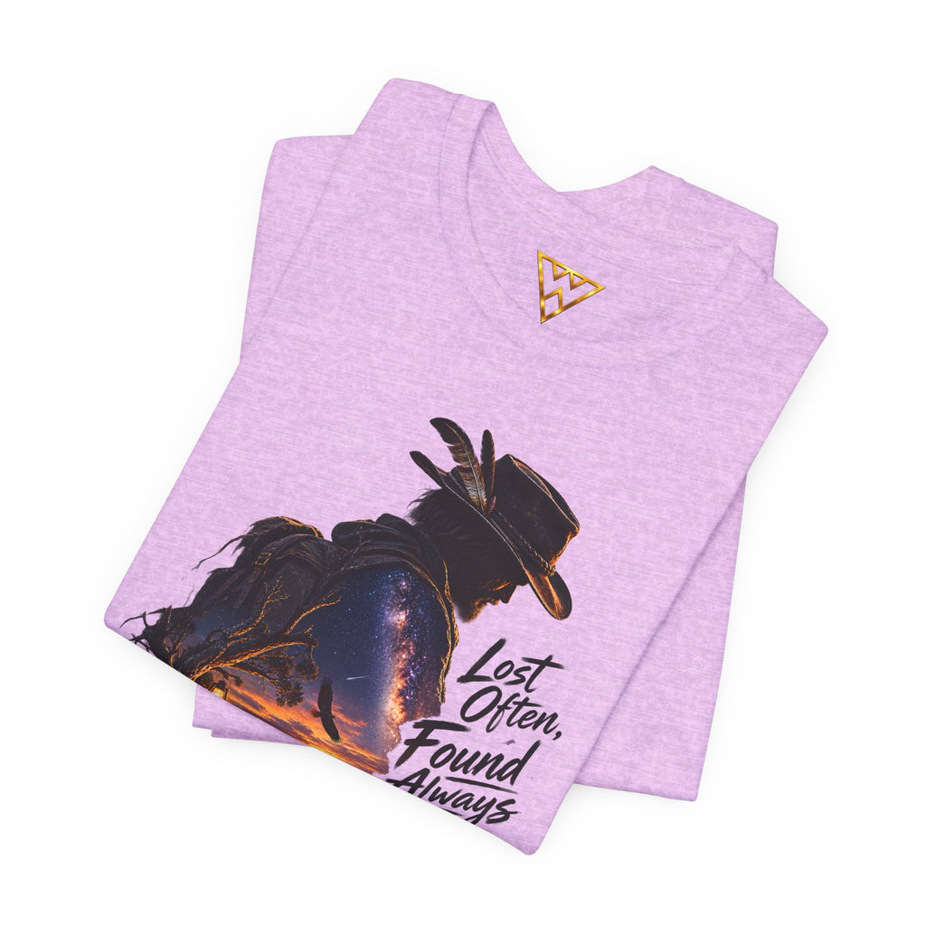 T‑Shirt — Western Sunset Cowboy 'Lost Often, Found Always' Graphic Tee