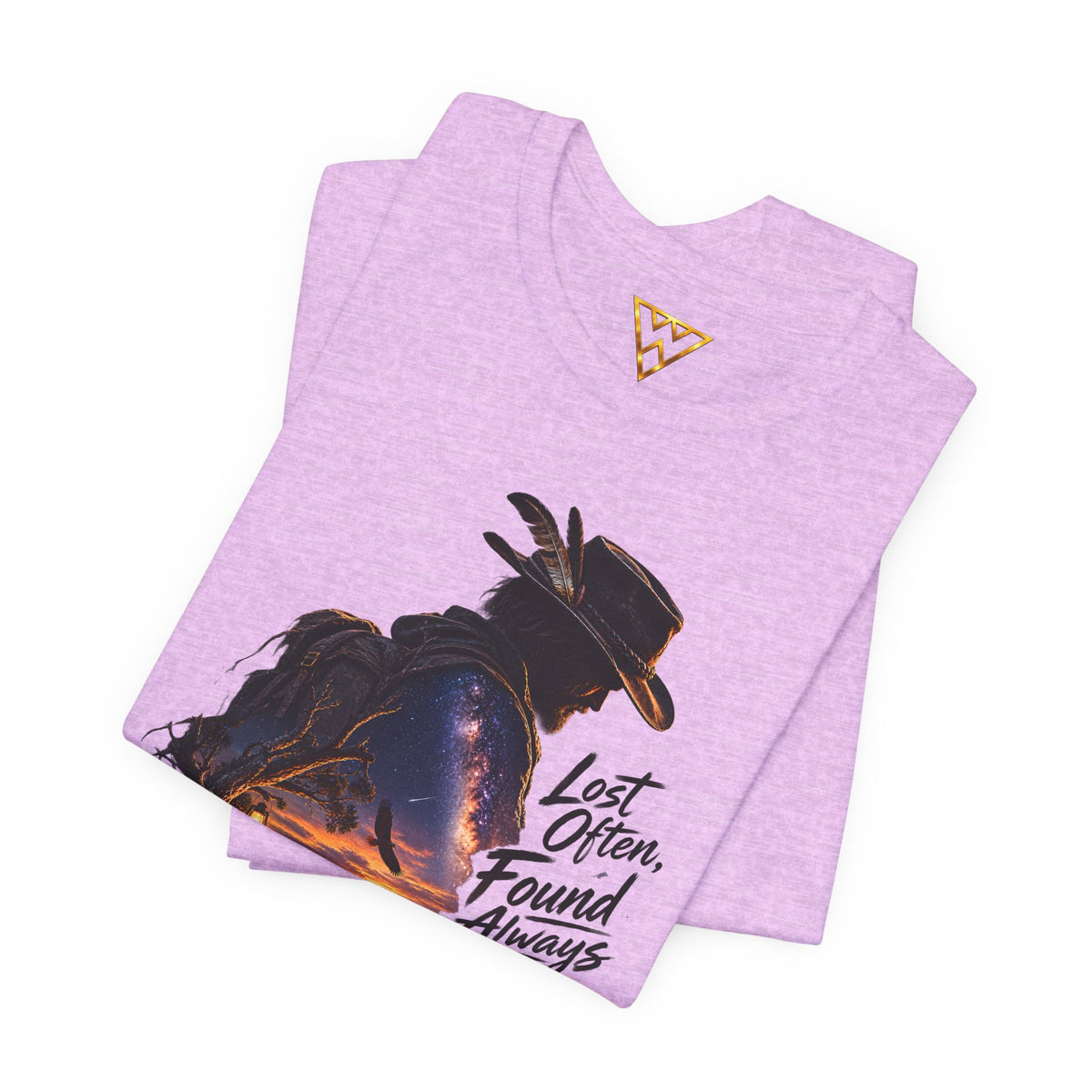 T‑Shirt — Western Sunset Cowboy 'Lost Often, Found Always' Graphic Tee