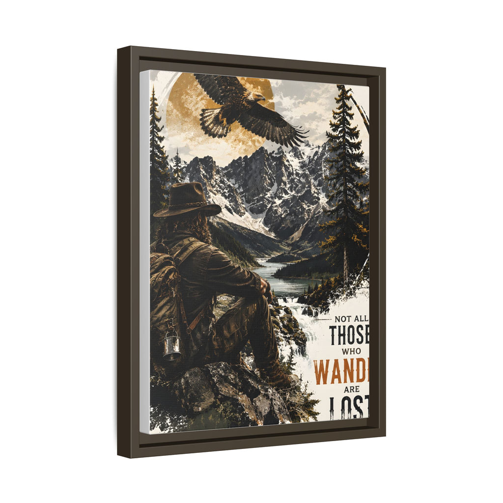 Wander Not Lost Eagle Mountain Canvas Print — Framed Matte Wall Art