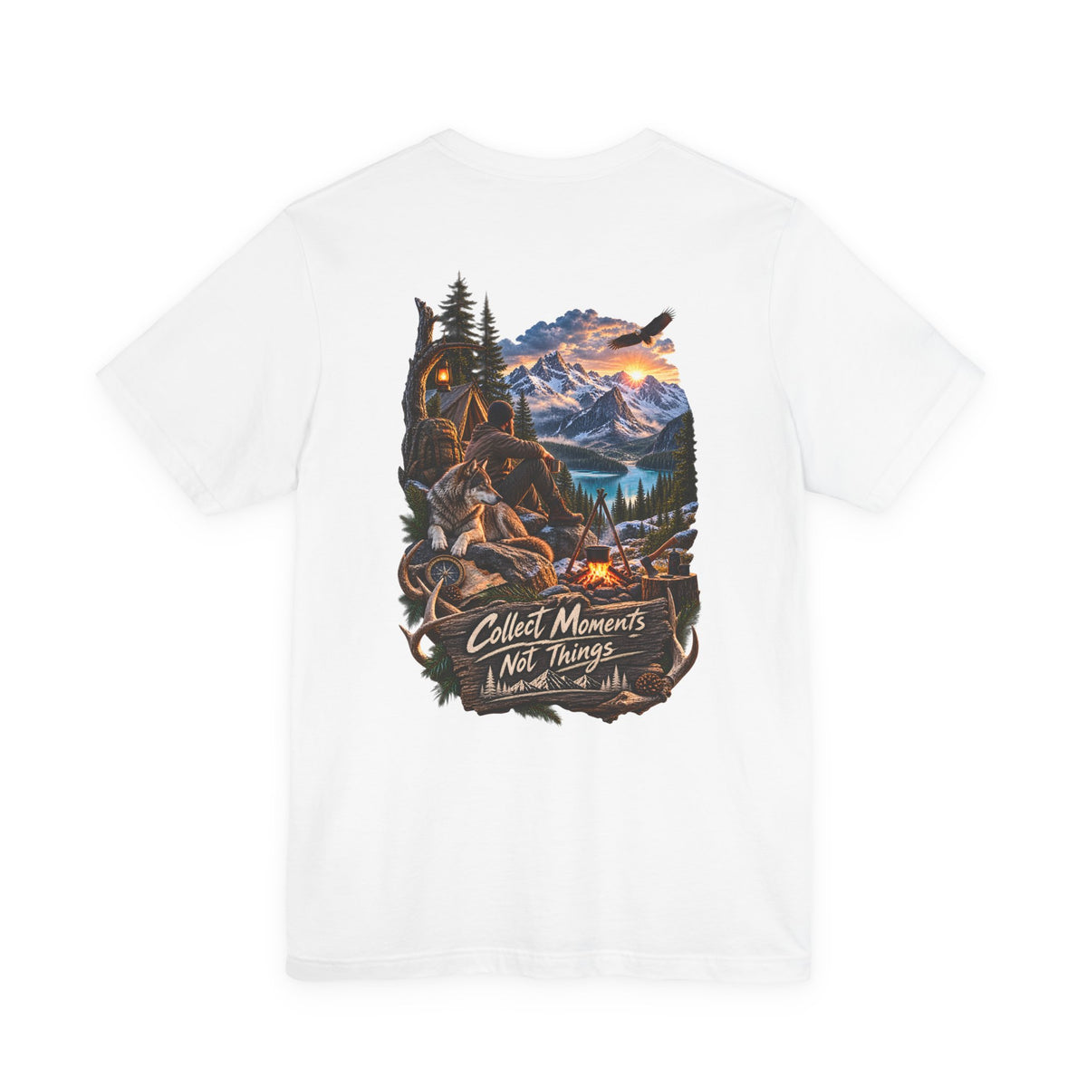 Adventure T-Shirt — "Collect Moments Not Things" Backprint