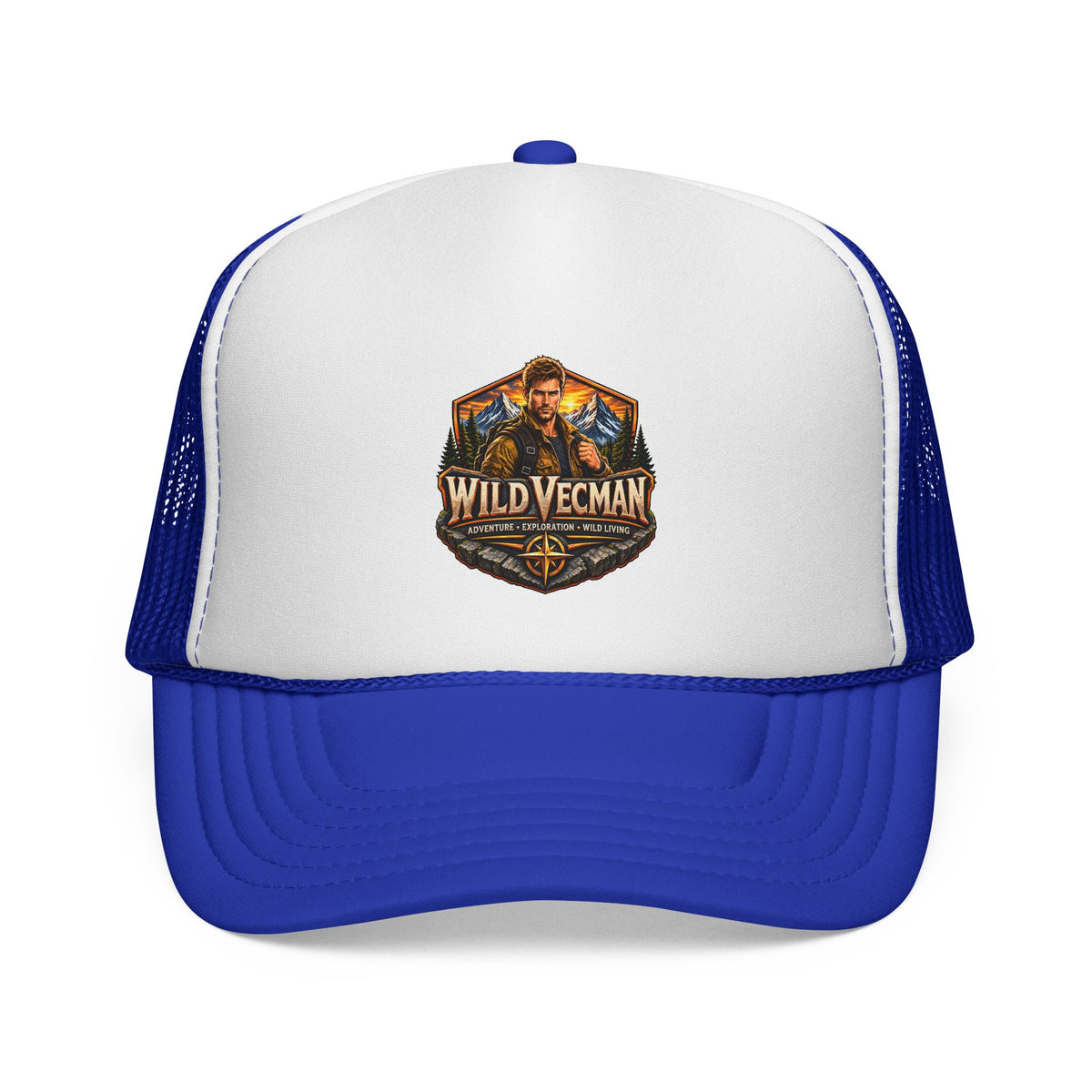 Wild Vecman Trucker Cap — Retro Outdoor Adventure Mesh Hat