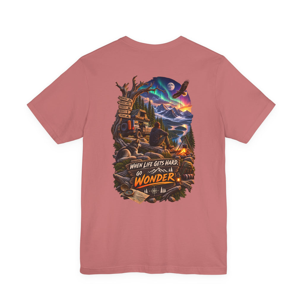 T-shirt graphique « When Life Gets Hard, Go Wonder »