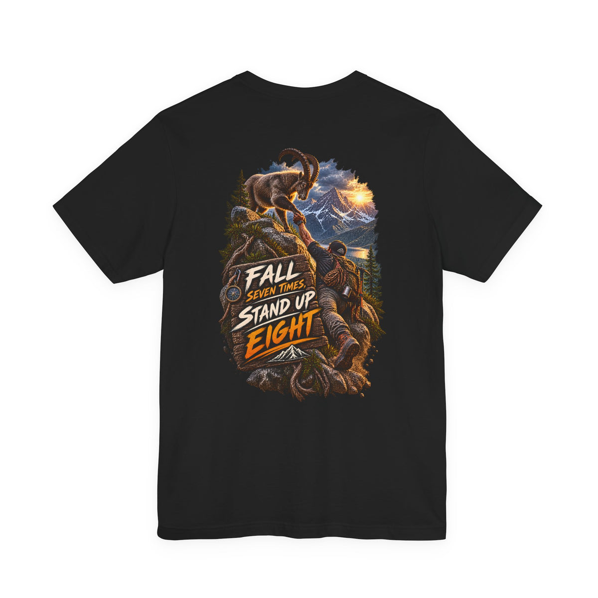 Mammoth Climber Tee — "Fall Seven Times, Stand Up Eight" Inspirational Outdoor T-Shirt