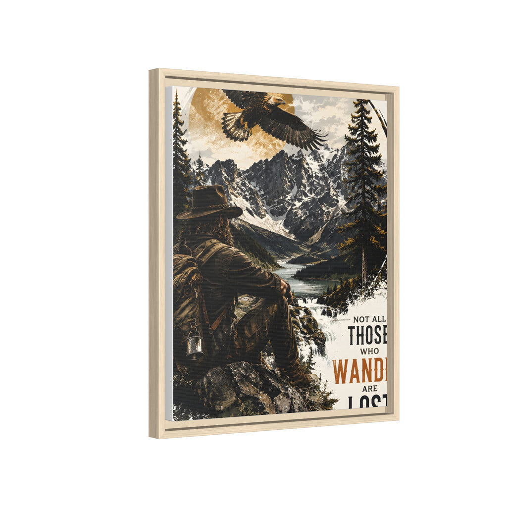 Wander Not Lost Eagle Mountain Canvas Print — Framed Matte Wall Art