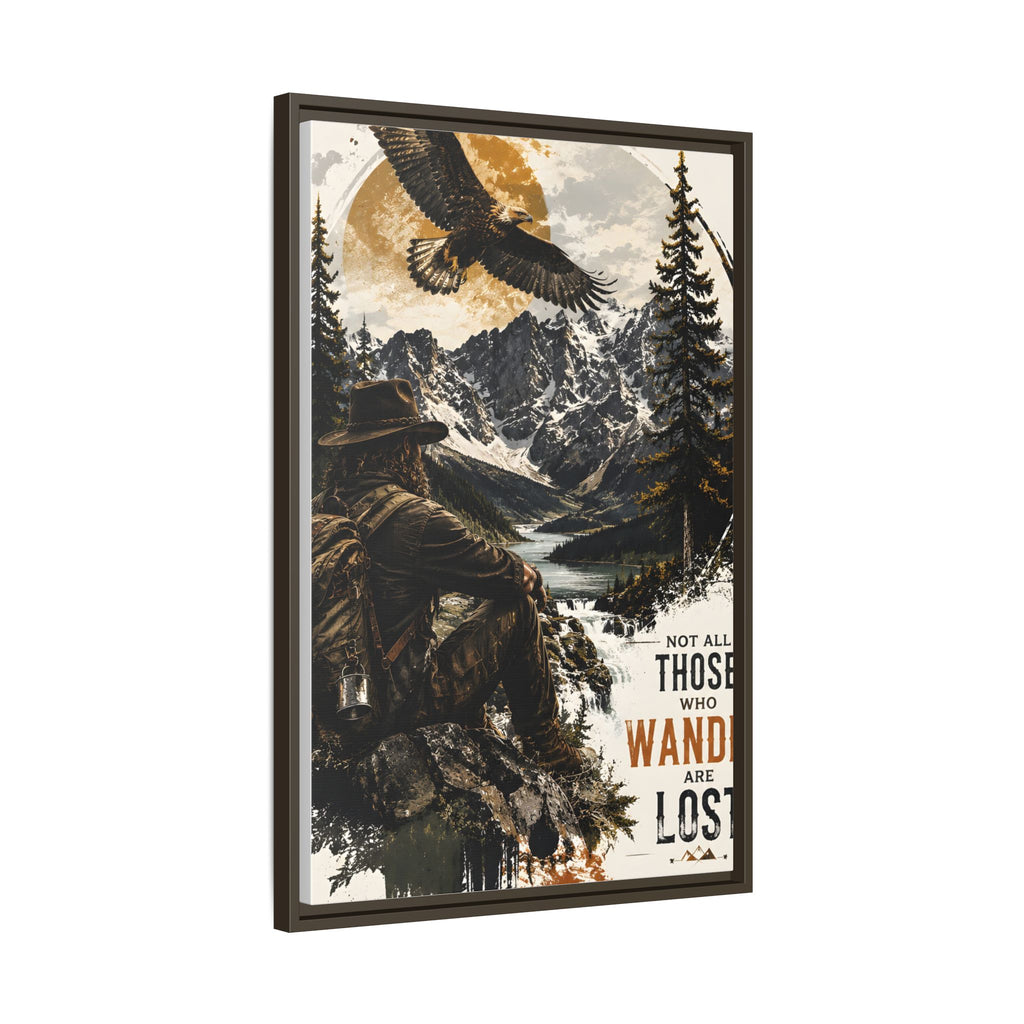 Wander Not Lost Eagle Mountain Canvas Print — Framed Matte Wall Art