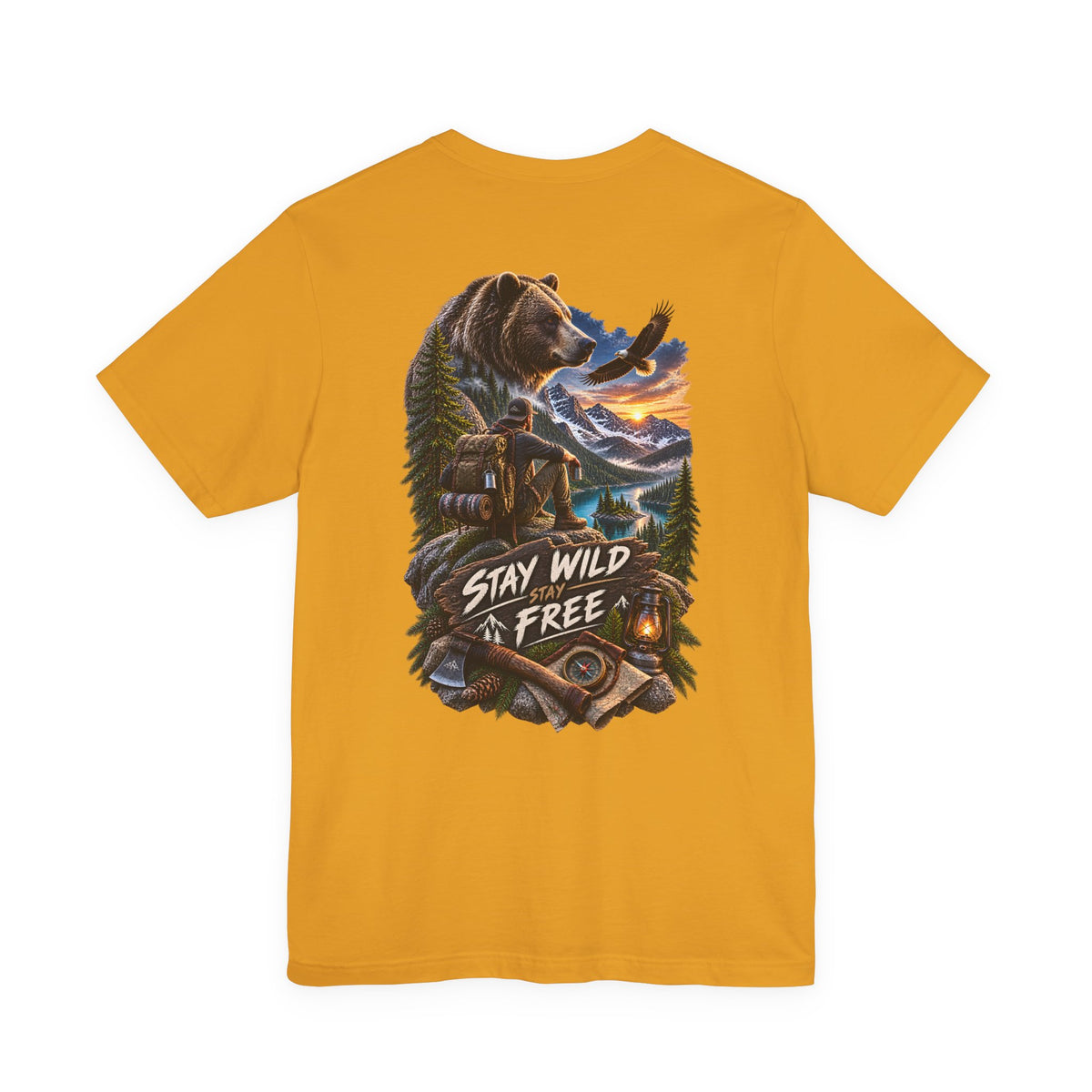 Stay Wild Free Bear T‑Shirt — Outdoor Adventure Graphic Tee