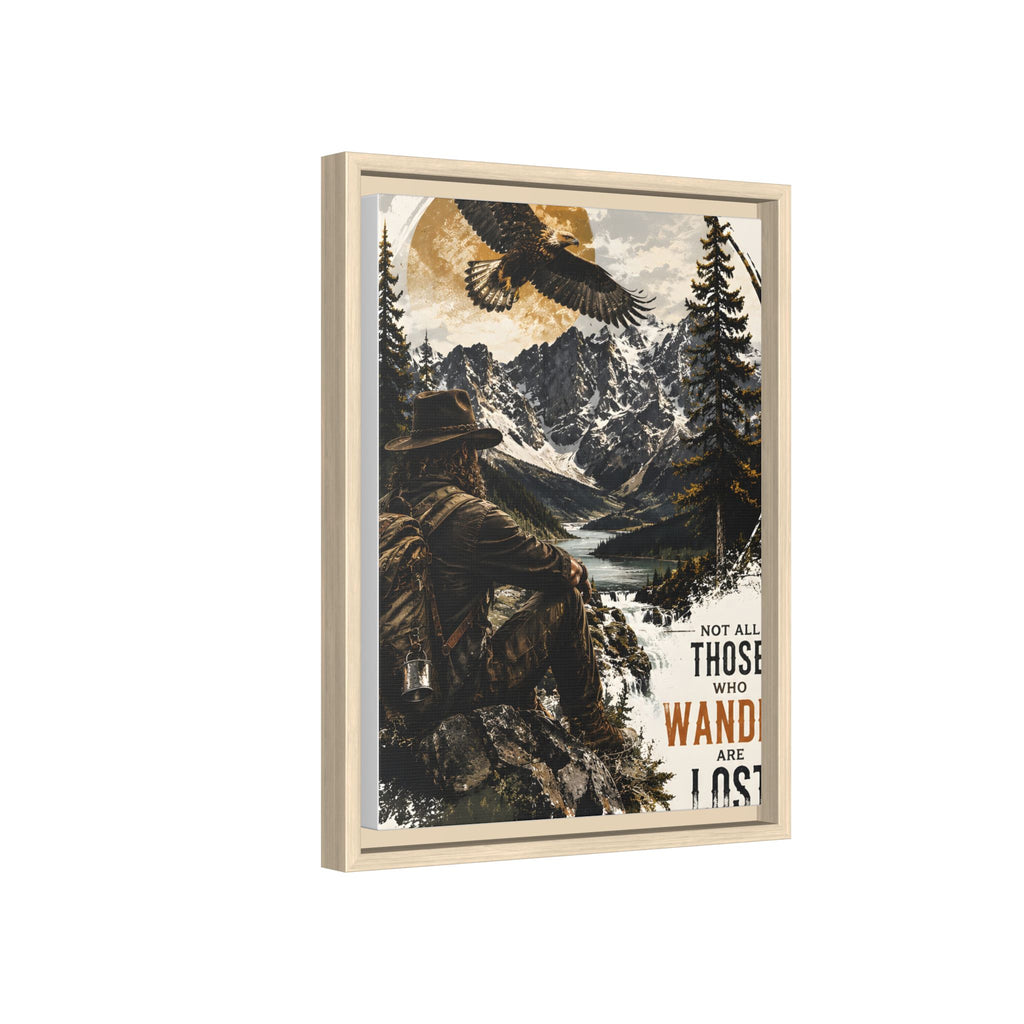 Wander Not Lost Eagle Mountain Canvas Print — Framed Matte Wall Art
