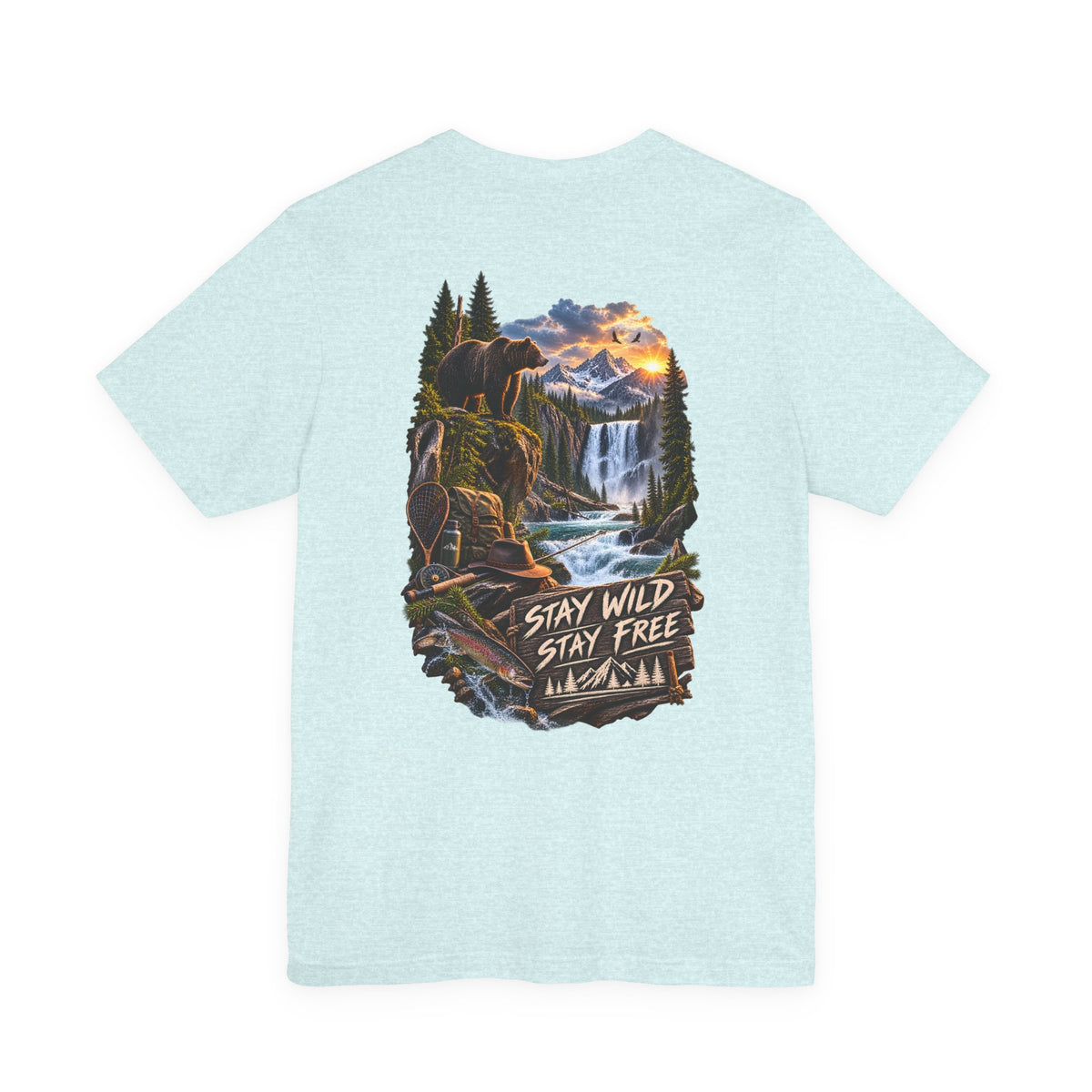 Stay Wild Stay Free Mountain Waterfall T-Shirt