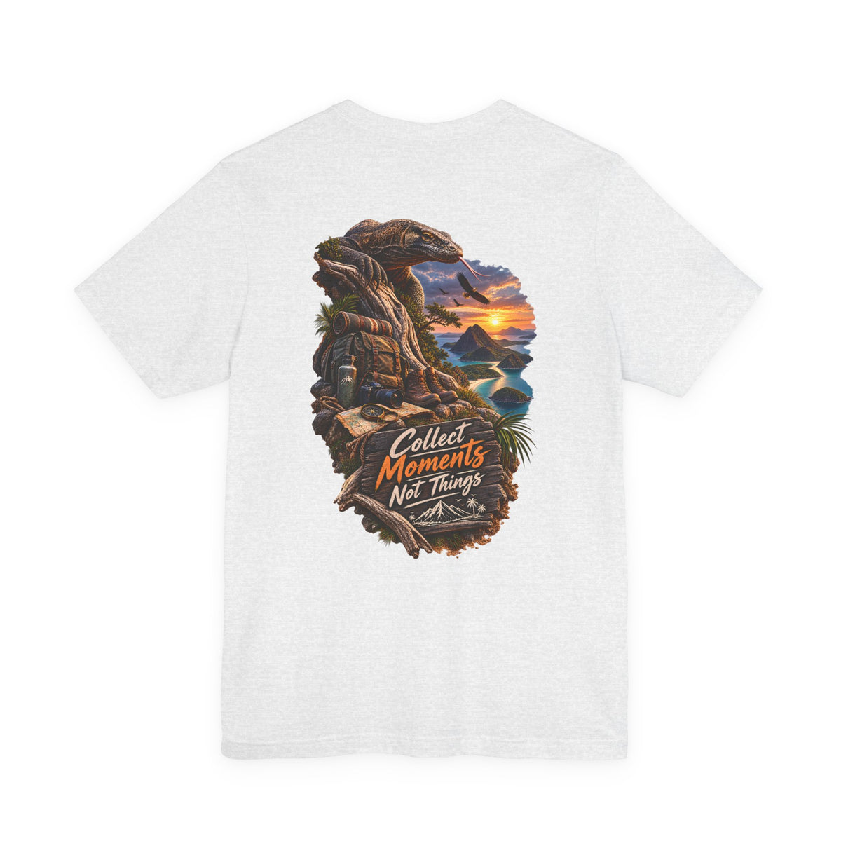 Collect Moments Not Things T‑Shirt — Adventure Sunset Landscape Tee
