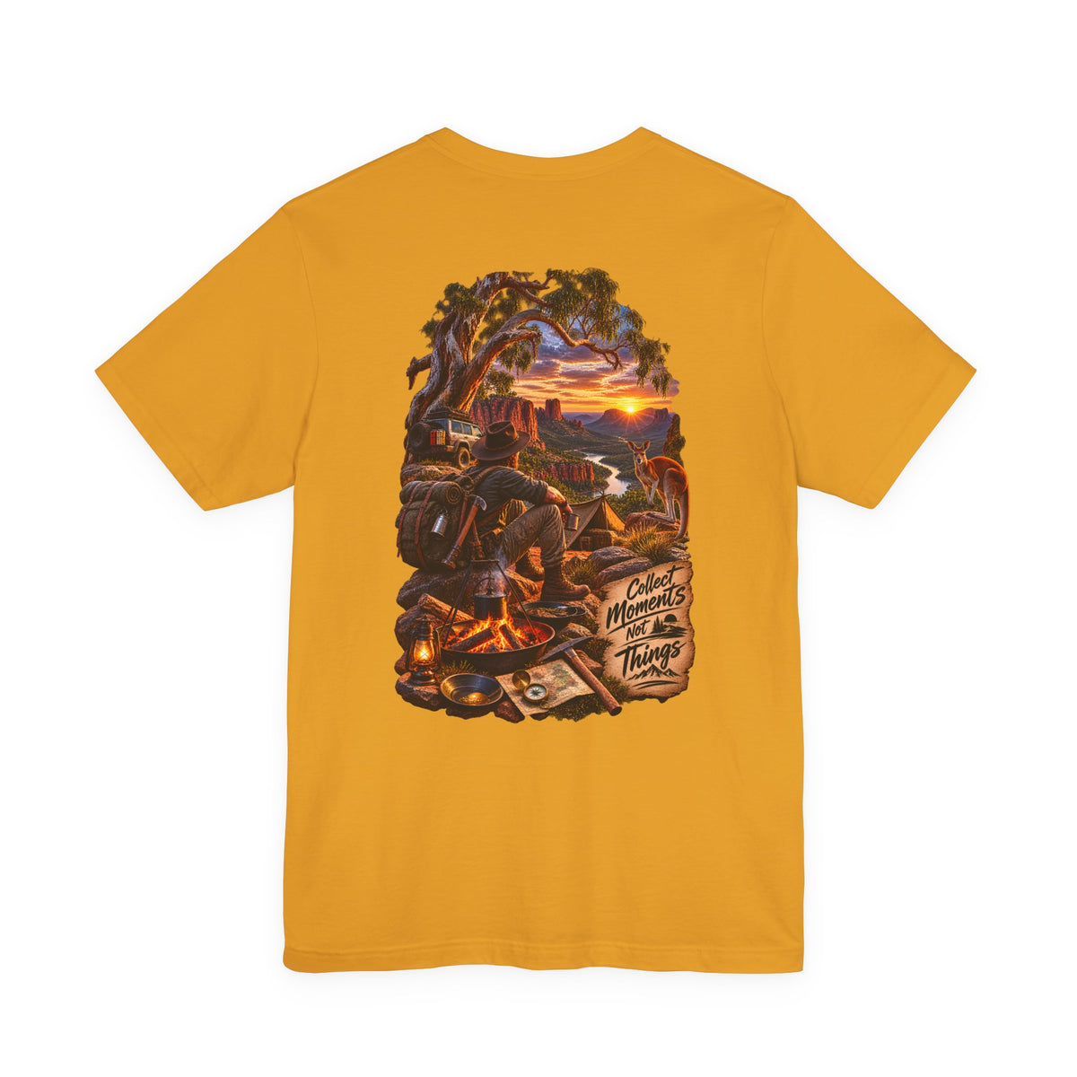Adventure Campfire Tee — "Collect Memories Not Things" Graphic T-Shirt