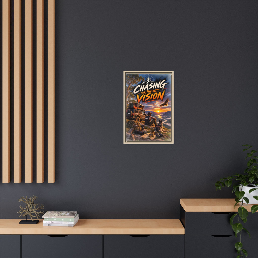 Chasing the Vision Matte Canvas Print (Framed) — Adventure Landscape Wall Art