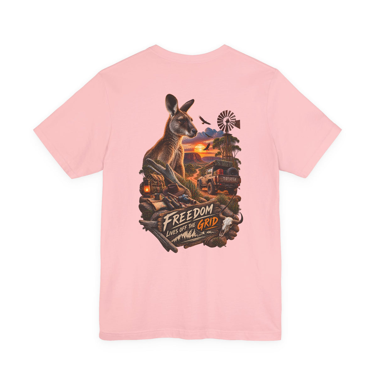 Freedom Down Under Kangaroo T-Shirt — Australia Sunset Wildlife Graphic Tee
