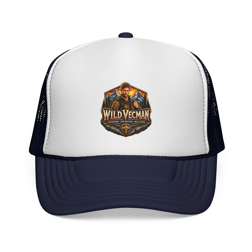 Wild Vecman Trucker Cap — Retro Outdoor Adventure Mesh Hat