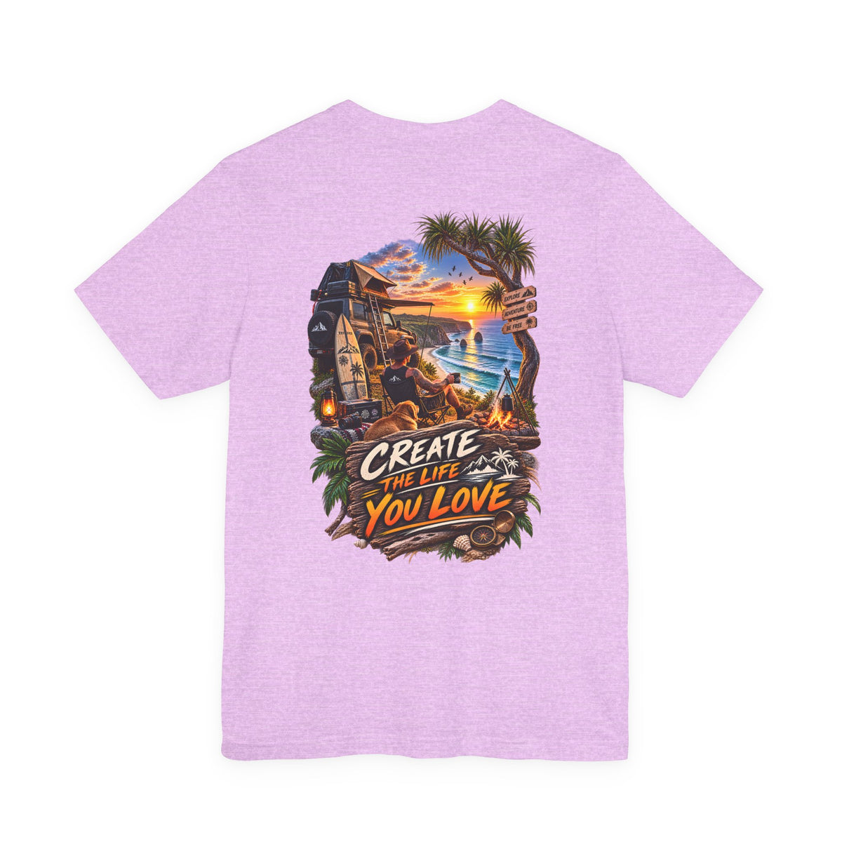 Create the Life You Love T‑Shirt — Beach Sunset Surf Graphic Tee