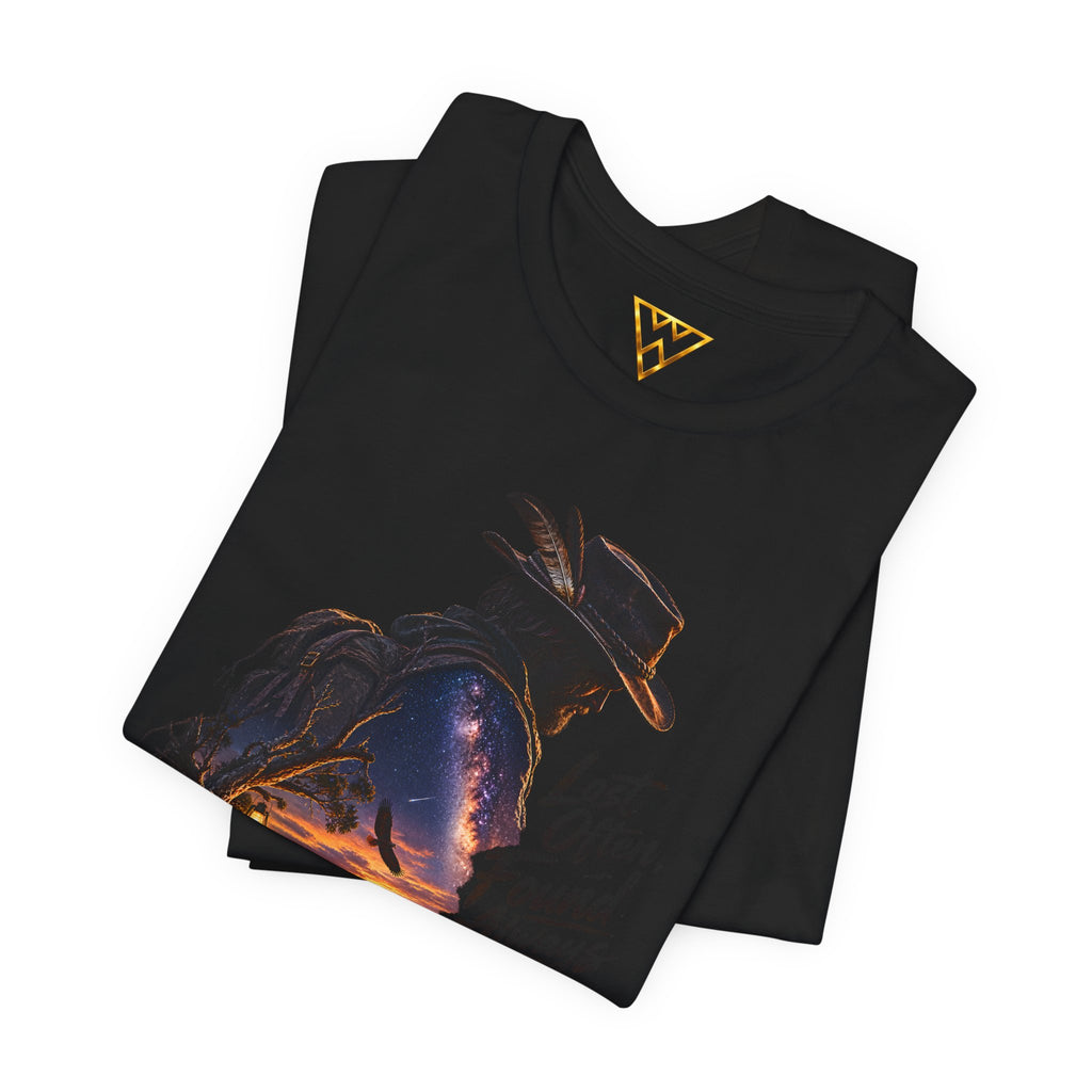 T‑Shirt — Western Sunset Cowboy 'Lost Often, Found Always' Graphic Tee