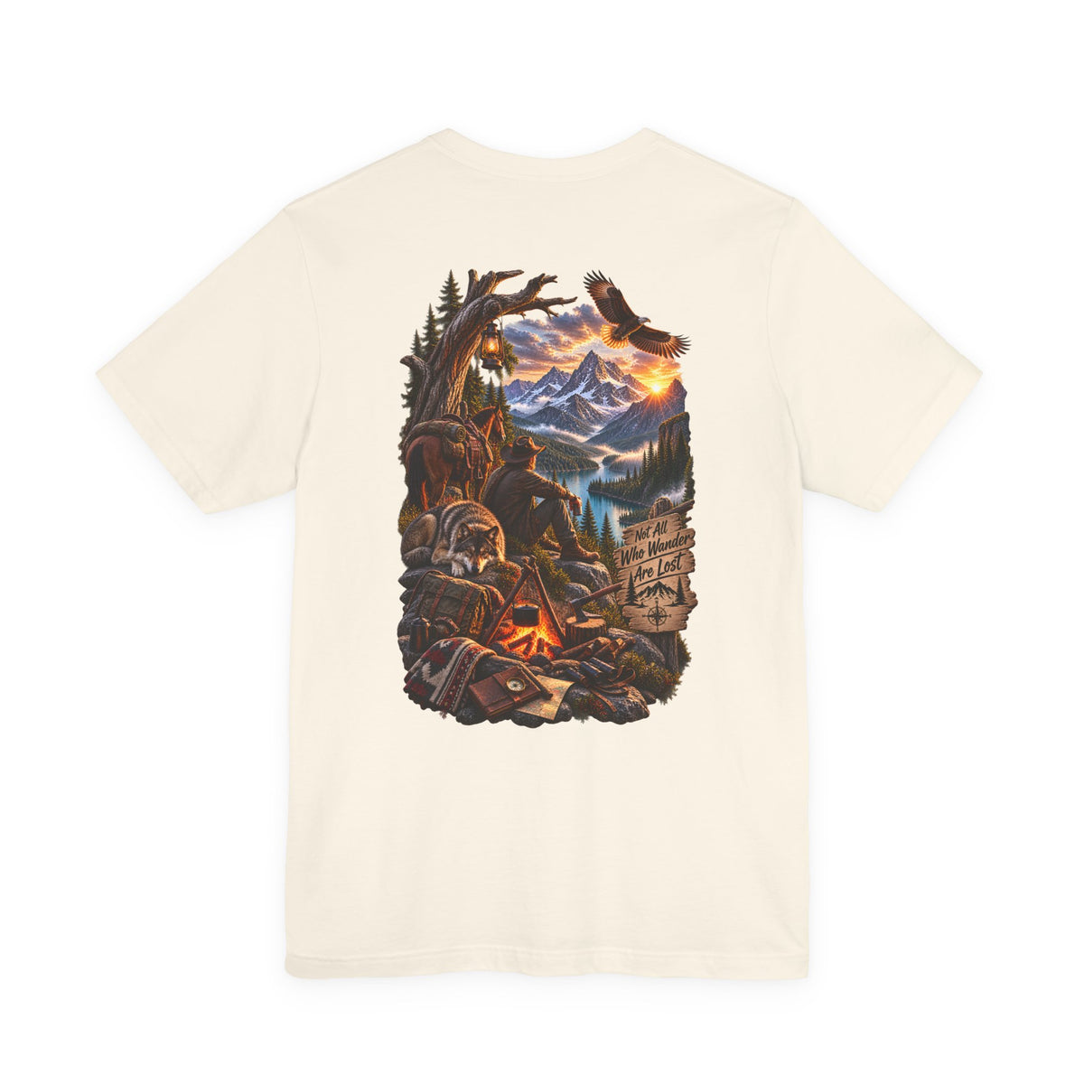 Camping Adventure T-Shirt — Mountain Campfire Scene