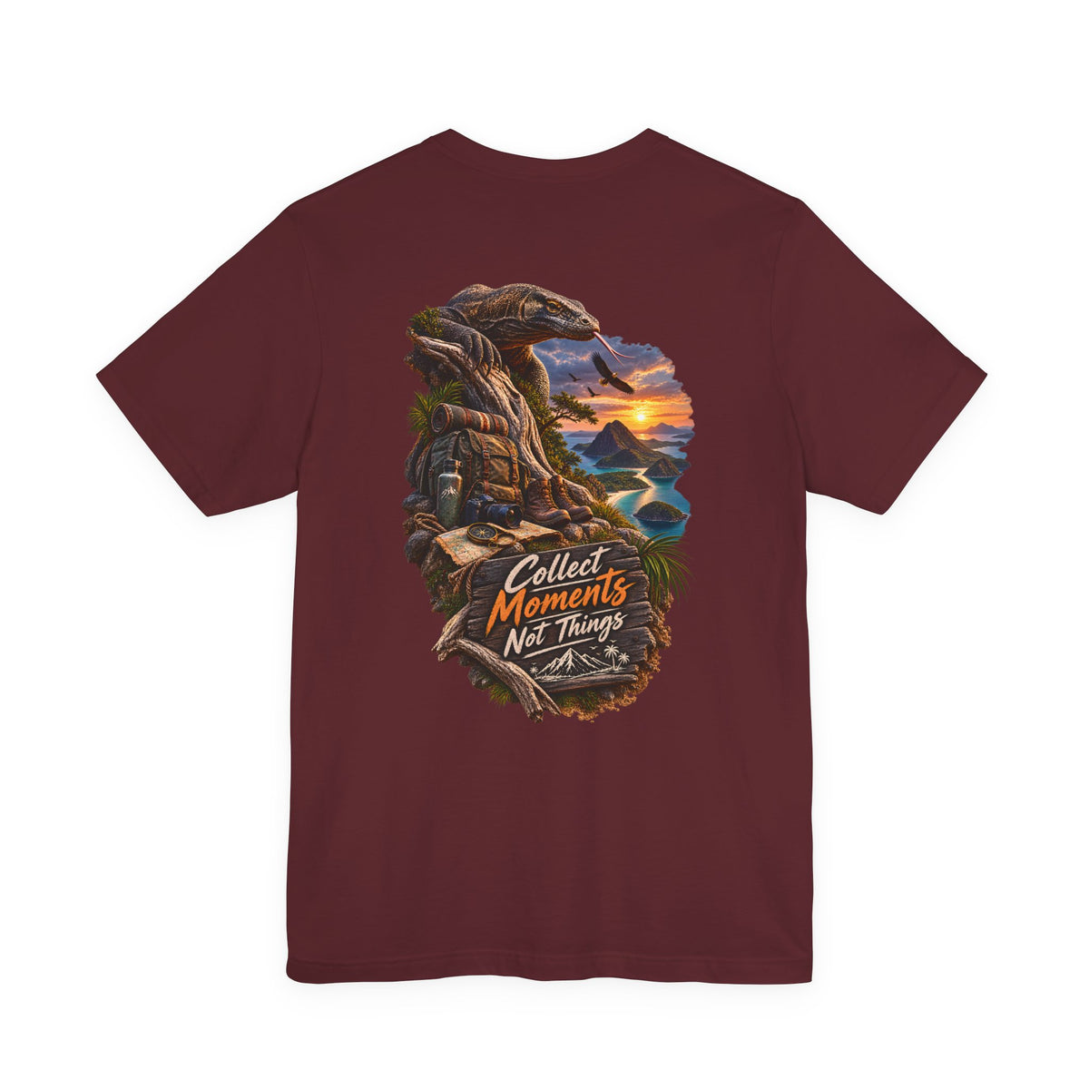 Collect Moments Not Things T‑Shirt — Adventure Sunset Landscape Tee