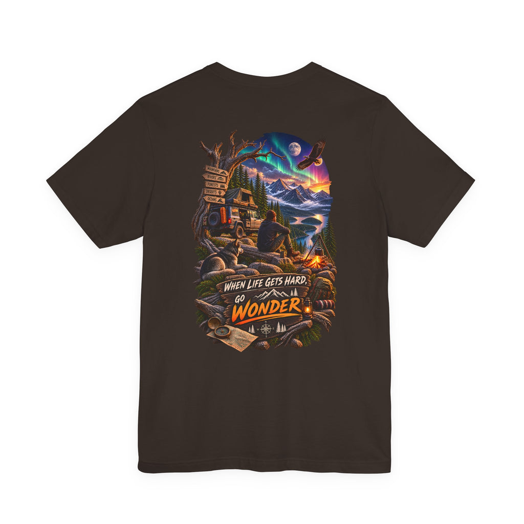 T-shirt graphique « When Life Gets Hard, Go Wonder »