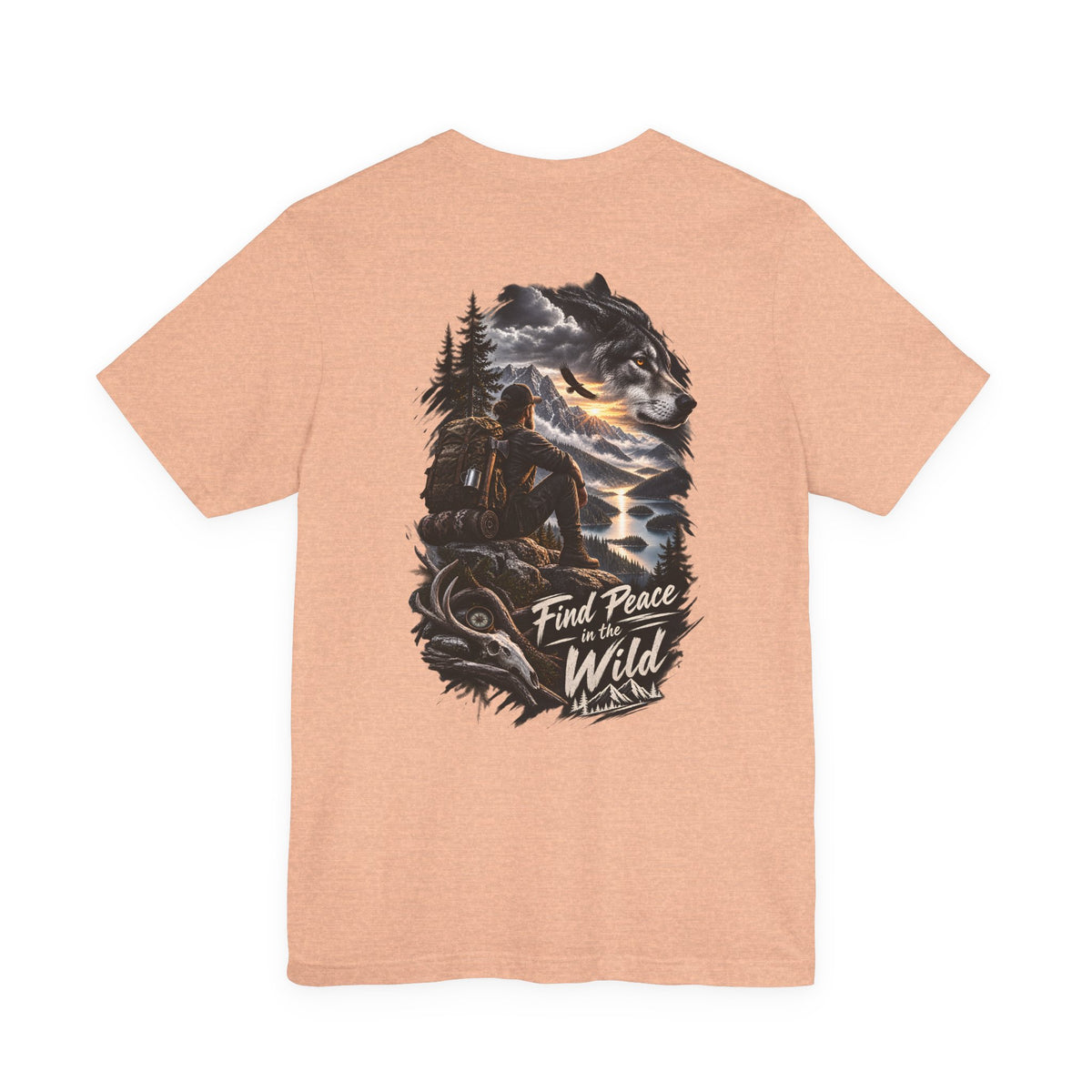 Adventure Tee — "Find Peace in the Wild" Hiking Graphic T-Shirt